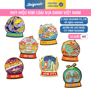 Huy hiệu Pin Ghim Cài Áo Mũ Ba lô Túi xách Hình các thành phố của Việt Nam Quà Lưu Niệm Việt Nam Saigonir Souvenir