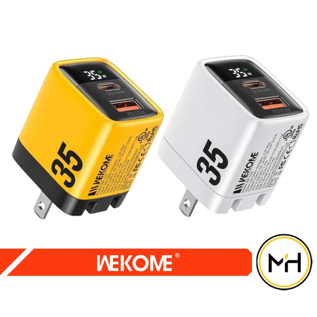 Củ sạc nhanh 35W GaN WEKOME CS01 có màn hình hiển thị tốc độ sạc, bền đẹp