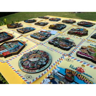 Magnet Lưu Niệm Việt Nam - Nam Châm Tủ Lạnh quạt gỗ 3D hình địa danh- Quà Tặng Lưu Niệm Việt Nam