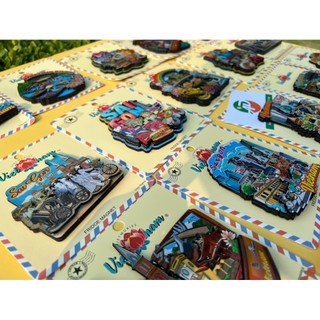 Magnet Lưu Niệm Việt Nam - Nam Châm Tủ Lạnh quạt gỗ 3D hình địa danh- Quà Tặng Lưu Niệm Việt Nam