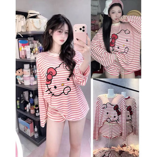 Set thun sọc kitty tay dài