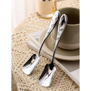 Thìa bánh ngọt Aurora Papillon inox18/10 OYATTON [380] cán khắc hồ điệp, cỡ nhỏ dài 7cm O380