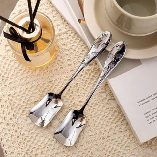 Thìa bánh ngọt Aurora Papillon inox18/10 OYATTON [380] cán khắc hồ điệp, cỡ nhỏ dài 7cm O380
