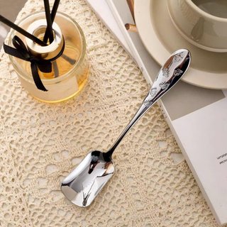 Thìa bánh ngọt Aurora Papillon inox18/10 OYATTON [380] cán khắc hồ điệp, cỡ nhỏ dài 7cm O380