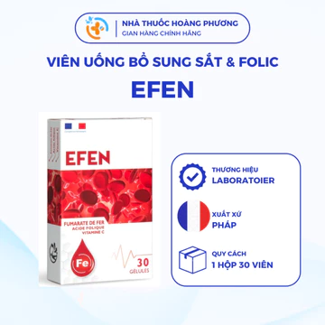Viên uống bổ máu EFEN bổ sung sắt và axit folic hỗ trợ cho người thiếu máu do thiếu sắt Hộp 30 viên