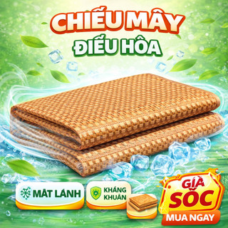 [BH 1 NĂM] Chiếu mây điều hòa đủ size chiếu điều hòa nằm mát lưng, sợi mây nhân tạo dễ vệ sinh ,2 chun cài góc cao cấp
