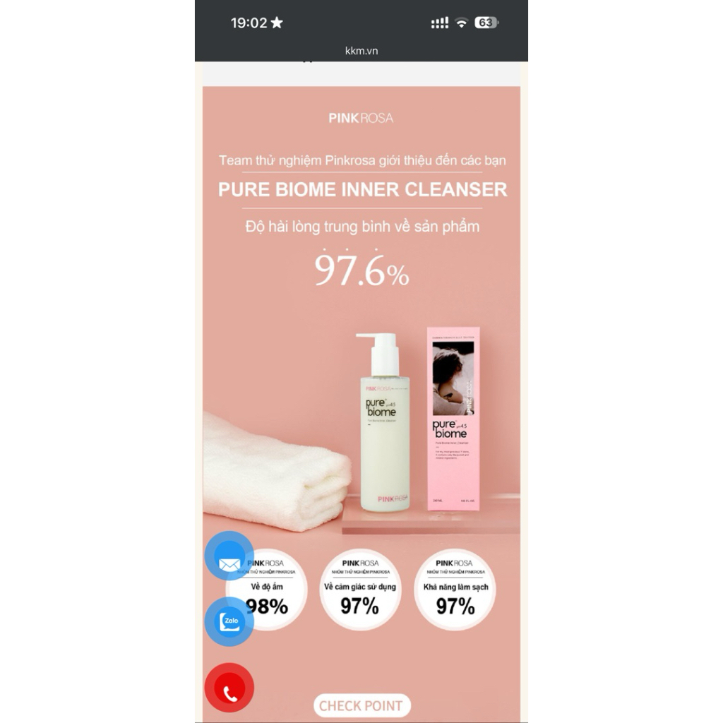 DUNG DỊCH VỆ SINH PINK ROSA PURE BIOME 250ML HÀN QUỐC