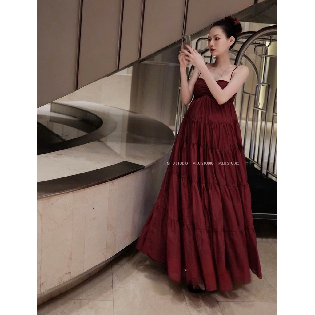 “Ines dress” Đầm babydoll 2S dáng dài xoè tầng , chất voan mềm rũ bay bổng - bầu bí mang thoải mái • MIU.STUDIO