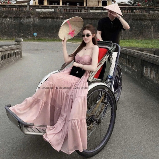 “Ines dress” Đầm babydoll 2S dáng dài xoè tầng , chất voan mềm rũ bay bổng - bầu bí mang thoải mái • MIU.STUDIO