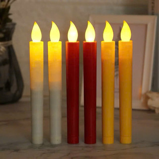 Combo 2 Cây Nến Điện Tử có chân đế cao Đèn Cầy Điện Tử Nến Bàn Thờ Kèm Chân Đế Loại Chảy Sáp Bộ 2 Đèn