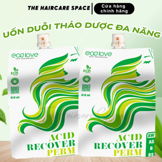 Uốn Nóng, Ép Duỗi Thảo Dược Ecolove - 910ml/túi ,Sóng Xoăn, Ép Thẳng Bóng Mượt