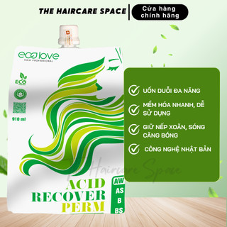 Uốn Nóng, Ép Duỗi Thảo Dược Ecolove - 910ml/túi ,Sóng Xoăn, Ép Thẳng Bóng Mượt