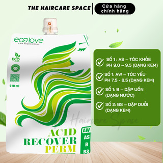 Uốn Nóng, Ép Duỗi Thảo Dược Ecolove - 910ml/túi ,Sóng Xoăn, Ép Thẳng Bóng Mượt