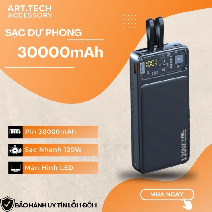 Sạc Dự Phòng Led 30000mah 120W - Review Chi Tiết & Giá Tốt Nhất 2024