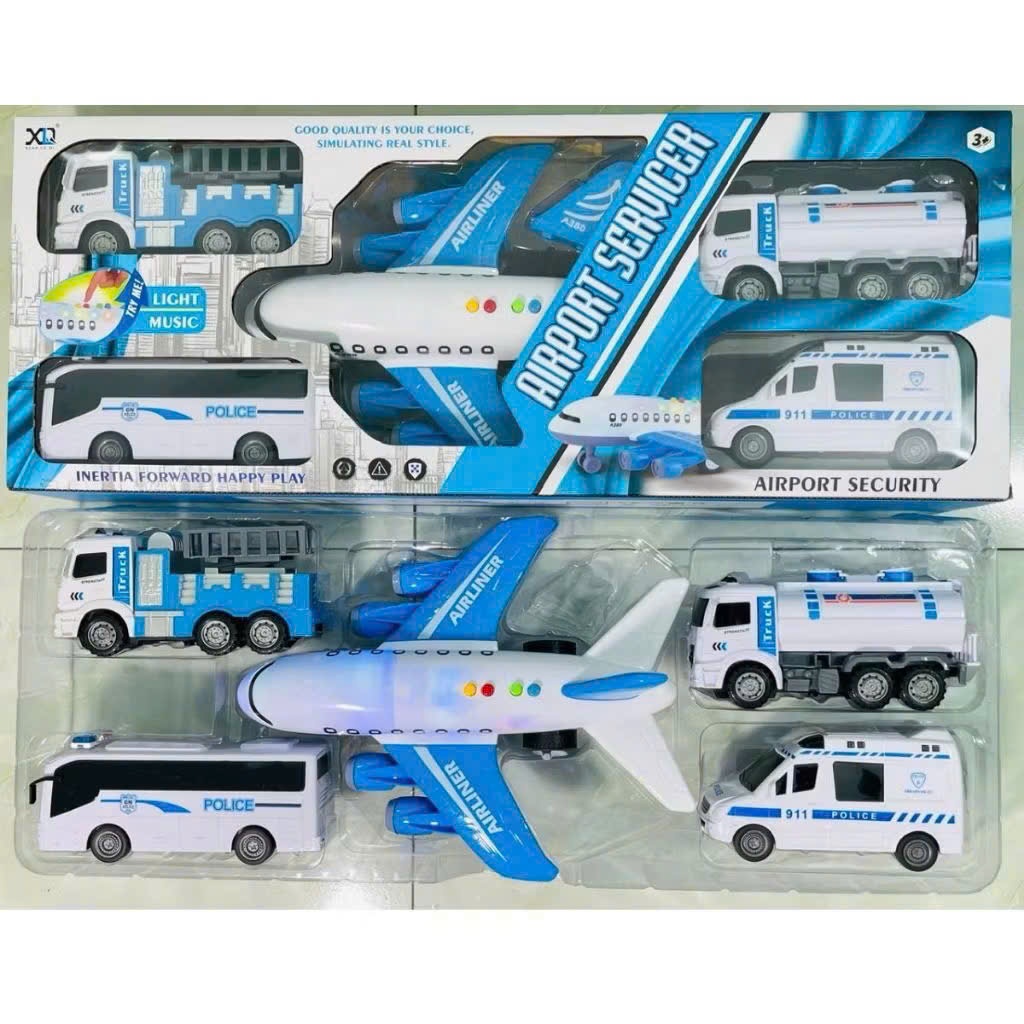 Đồ Chơi Hộp 6 Xe Siêu To Quân Sự Cảnh Sát Quân Sự Cỡ Lớn Cho Bé, Mô Hình Chân Thực