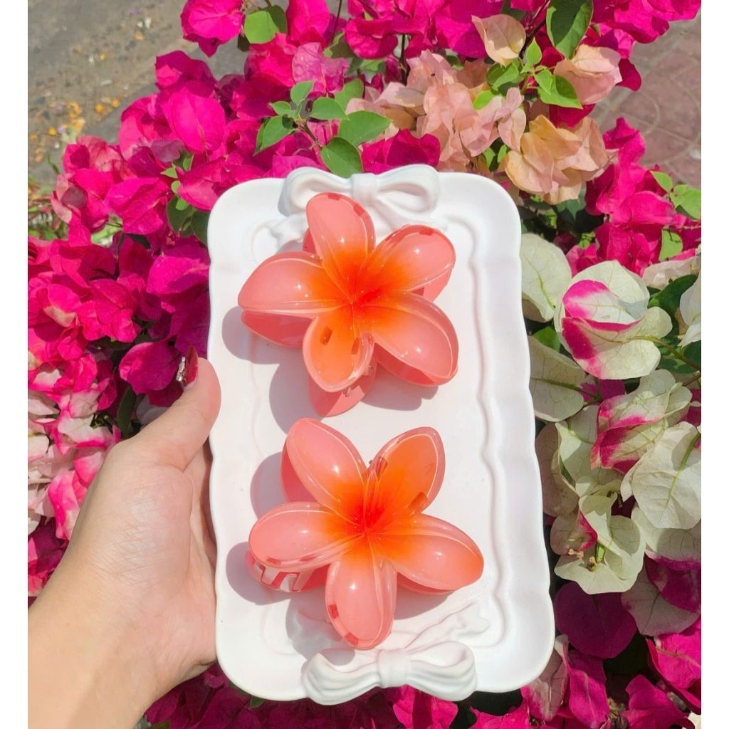 Kẹp Tóc Hoa sứ, Kẹp tóc hoa Nhiều Màu Sắc Phong Cách Hawaii 8cm