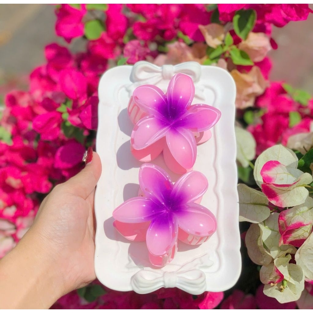 Kẹp Tóc Hoa sứ, Kẹp tóc hoa Nhiều Màu Sắc Phong Cách Hawaii 8cm