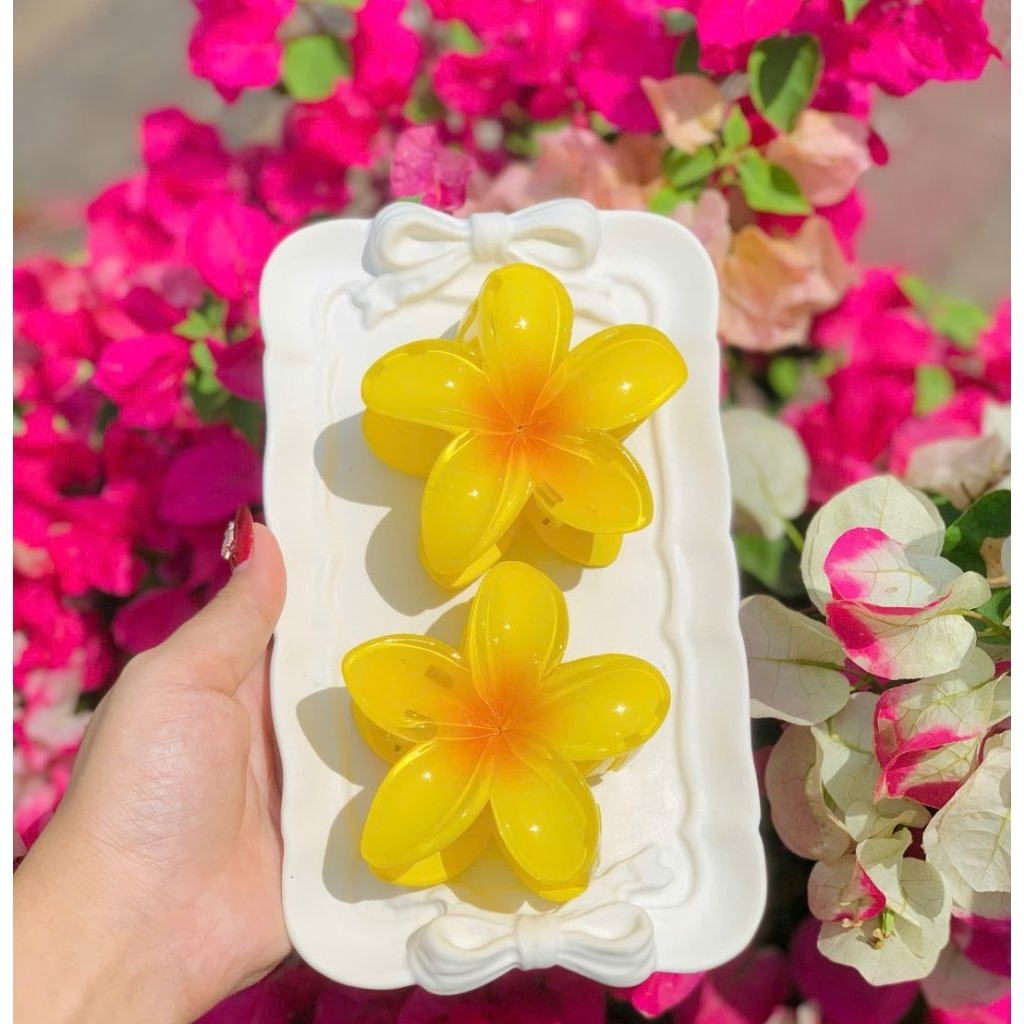 Kẹp Tóc Hoa sứ, Kẹp tóc hoa Nhiều Màu Sắc Phong Cách Hawaii 8cm
