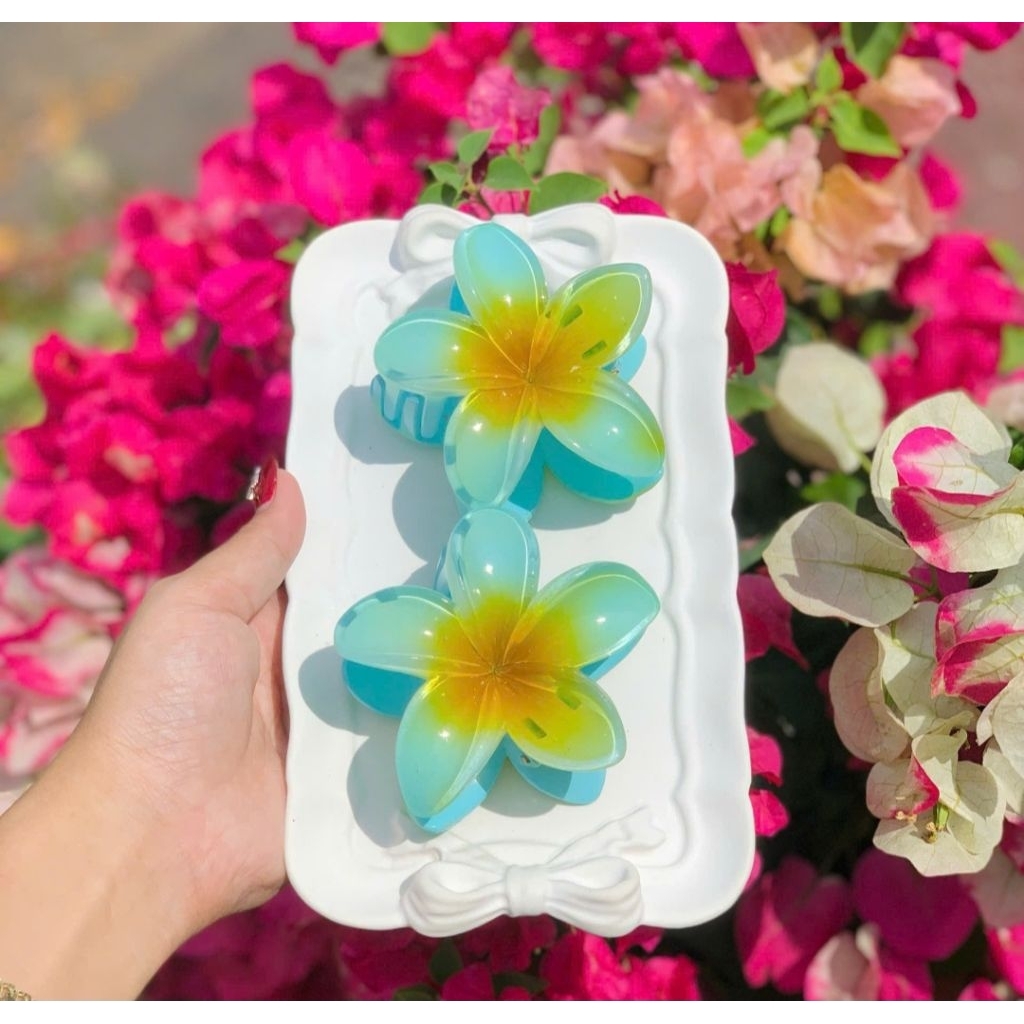 Kẹp Tóc Hoa sứ, Kẹp tóc hoa Nhiều Màu Sắc Phong Cách Hawaii 8cm