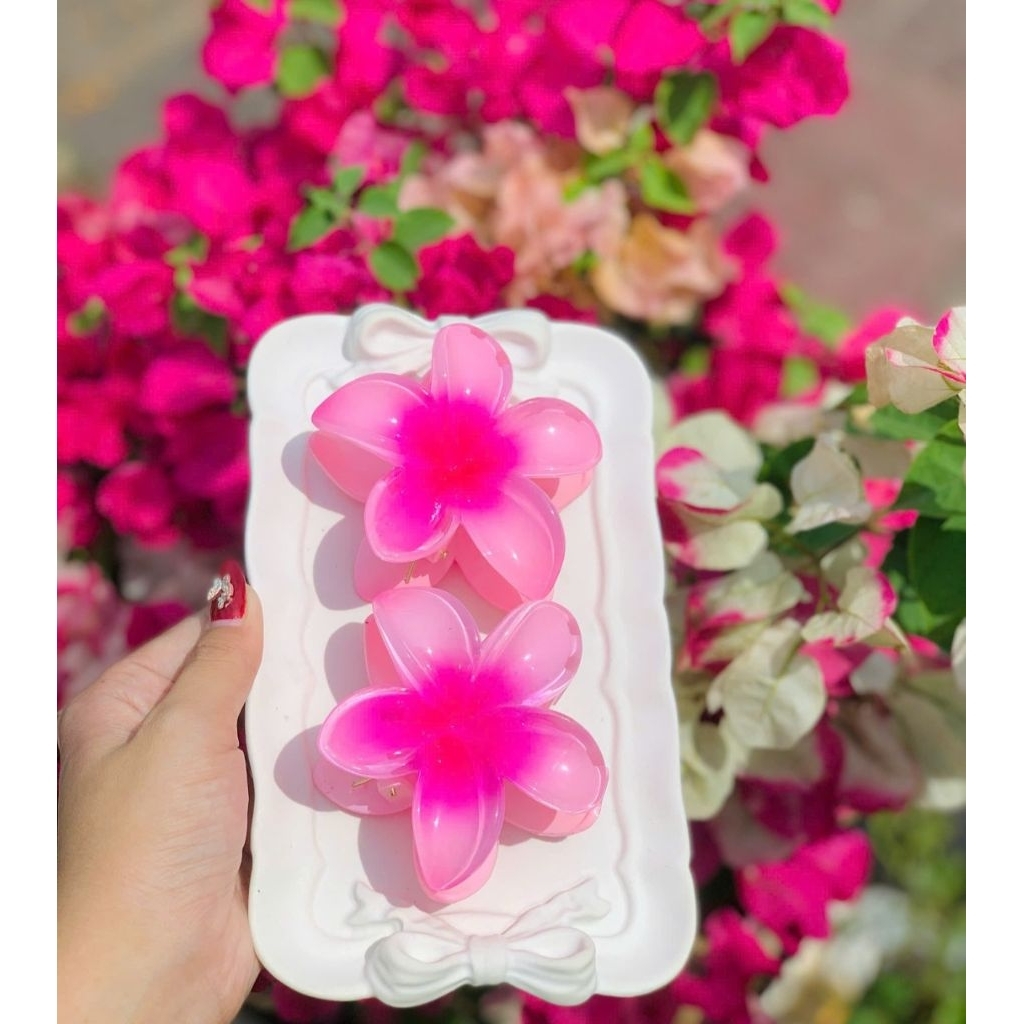 Kẹp Tóc Hoa sứ, Kẹp tóc hoa Nhiều Màu Sắc Phong Cách Hawaii 8cm