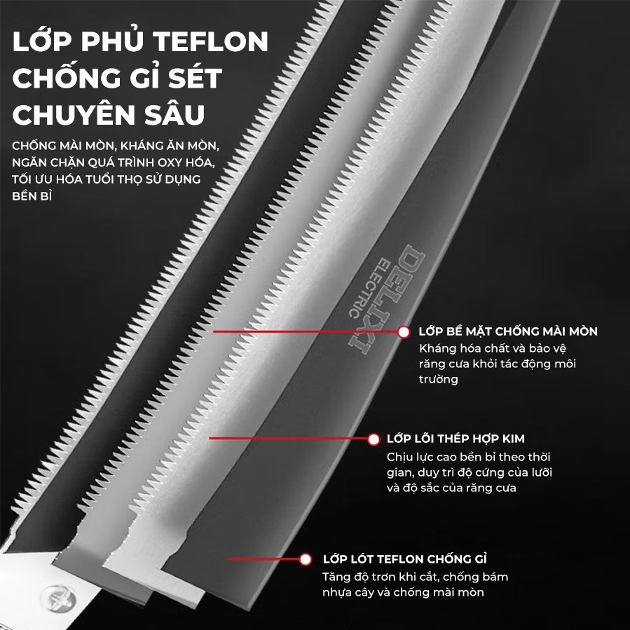 Cưa Cầm Tay Lưỡi SK5 350mm Cưa Gỗ, Cắt Cành, Tỉa Cây, Phủ Teflon Chống Gỉ Tay Cầm Chống Trượt TitiHome