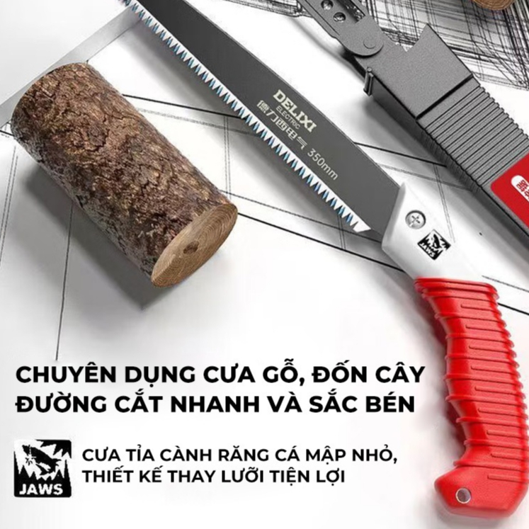 Cưa Cầm Tay Lưỡi SK5 350mm Cưa Gỗ, Cắt Cành, Tỉa Cây, Phủ Teflon Chống Gỉ Tay Cầm Chống Trượt TitiHome