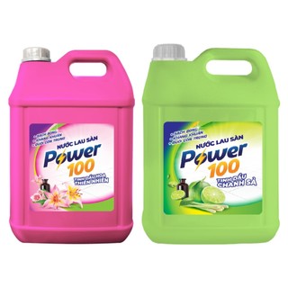 Nước lau sàn POWER100 Tinh dầu Chanh Xả/ Hoa Thiên Nhiên - can 9kg