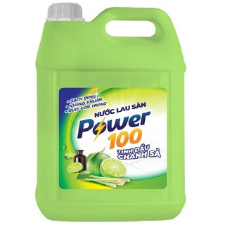 Nước lau sàn POWER100 Tinh dầu Chanh Xả/ Hoa Thiên Nhiên - can 9kg