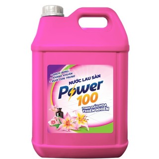 Nước lau sàn POWER100 Tinh dầu Chanh Xả/ Hoa Thiên Nhiên - can 9kg