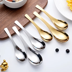 Muỗng Inox 304 Cán Dài Lòng Sâu Cao Cấp 2 Màu Vàng và Bạc Sang Trọng