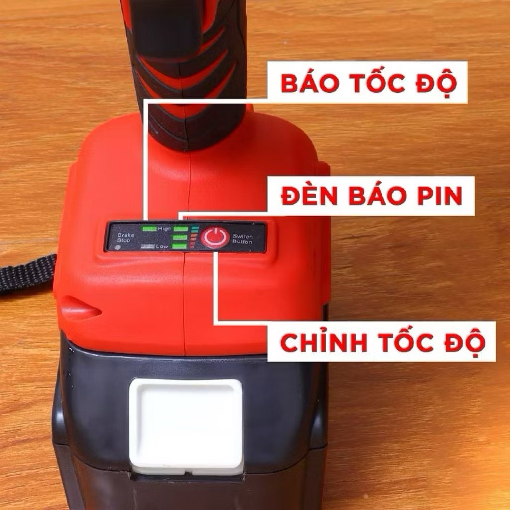 Thân máy siết  bulong ken  đỏ 450NM  chân pin thông dụng