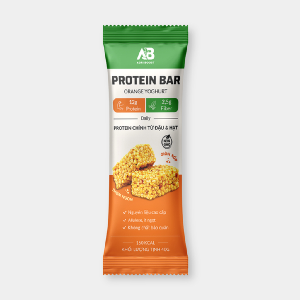 Thanh Protein Bar AB Nutrition (40g) - Bổ Sung 12g Đạm Đa Nguồn, Snack Ăn Kiêng Eat Clean Giòn Xốp