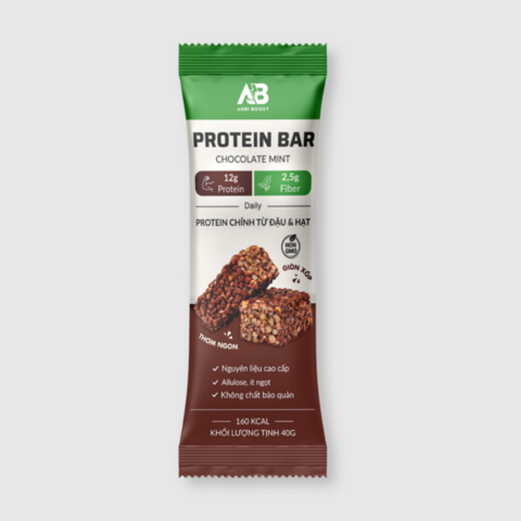 Thanh Protein Bar AB Nutrition (40g) - Bổ Sung 12g Đạm Đa Nguồn, Snack Ăn Kiêng Eat Clean Giòn Xốp