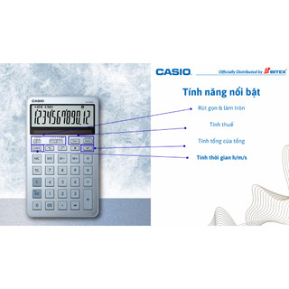 [MỚI VỀ 2026] Máy Tính Casio JW-200DQ Màn Hình Lớn (12 Chữ Số) Tính Thuế, Thời Gian, Đắc Lực Cho Kế Toán, Văn Phòng