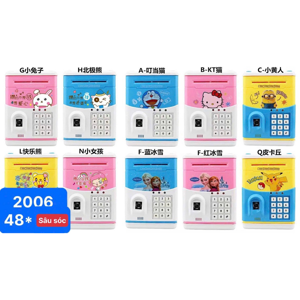 Két Sắt Mini Tiết Kiệm Tiền Cho Bé Có Mật Khẩu + Vân Tay Ống Tiền Thông Minh Cho Trẻ Em