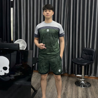 Bộ Thể Thao Hydroo Loang Màu – Set Áo Thun + Quần Short Phối Màu Cá Tính, Chất Thun Lạnh Co Giãn 4 Chiều