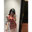 Váy yếm cổ treo kẻ sọc hở lưng dệt kim, váy ngắn ôm body thu eo hack dáng phong cách sexy mặc đi chơi mùa hè