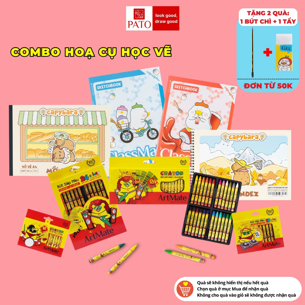 [Tặng Chì và Tẩy] Combo Hoạ Cụ Cho Bé Học Vẽ Cho Học Sinh Cấp 1, Combo Vở Vẽ A4 100GSM, Màu Vẽ Mịn, Tươi Sáng, An Toàn