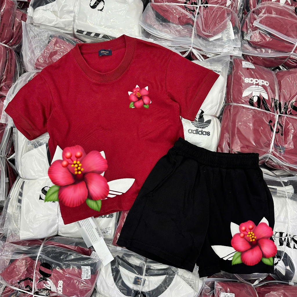 Bộ Hè Bé Trai In Logo Chất Cotton Cực Mát - Bộ Cộc Bé Trai Thể Thao 2 Màu Siêu Đẹp