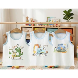 Áo Ba Lỗ Trẻ Em Cotton Mềm Mát, Áo Sát Nách Bé Trai Dễ Thương Cho Bé 8-18kg