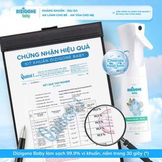 Xịt kháng khuẩn Dizigone Baby (300ml) Xịt tay chân, đồ gặm nướu, đồ chơi, đồ dùng của bé, phòng bệnh