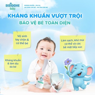 Xịt kháng khuẩn Dizigone Baby (300ml) Xịt tay chân, đồ gặm nướu, đồ chơi, đồ dùng của bé, phòng bệnh
