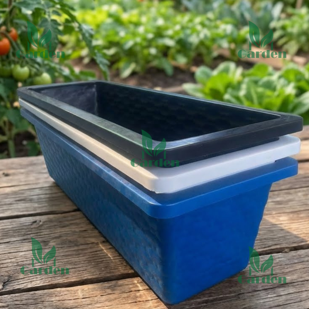 Combo 3/5 Khay chữ nhật trồng rau, trồng hoa ( 63 x 23 x 17cm ...