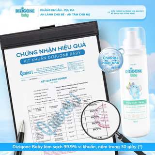 Xịt kháng khuẩn DIZIGONE Baby (100ml) Xịt tay chân, đồ gặm nướu, đồ chơi, đồ dùng, phòng bệnh cho bé