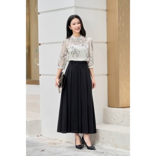 Áo Kiểu Nữ LAMER FASHION Công Sở Cổ Tàu Dáng Suông Hoạ Tiết Công Sở O61B26Q003