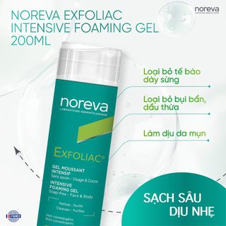 NOREVA sữa rửa mặt cho da dầu mụn NOREVA EXFOLIAC INTENSIVE FOAMING GEL 200ML