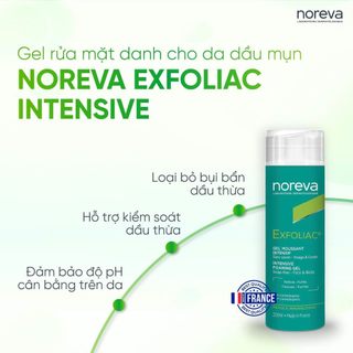 NOREVA sữa rửa mặt cho da dầu mụn NOREVA EXFOLIAC INTENSIVE FOAMING GEL 200ML
