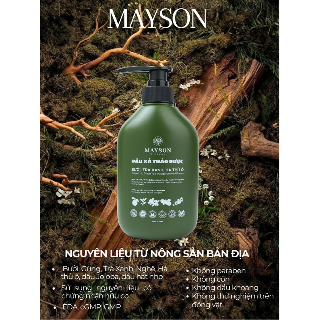 Dầu Xả Phục Hồi Tóc MaySon, Dầu Xả Tóc Giảm Gãy Rụng Dưỡng Tóc Mềm Mượt Chuyên Sâu Thảo Mộc Dịu Nhẹ