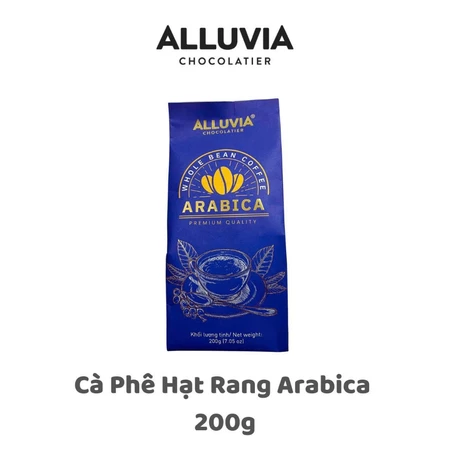 Cà Phê ALLUVIA Arabica Rang Mộc Gói 200 Gram, Nguyên Chất, Không Chất Bảo Quản, Pha Phin, Máy