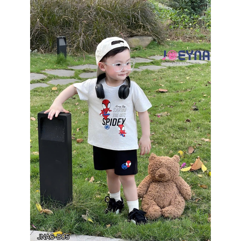 Bộ cộc Joeyna B05 họa tiết spider man cho bé 8-23kg
